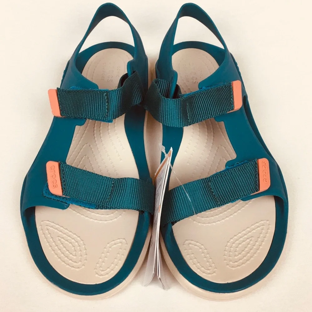 Crocs Swiftwater Expedition Sport comfortable Sandals Teal Women’s Sz 10 new - Picture 2 of 6